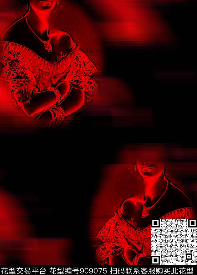 抽象创意艺术数码印花华亿平台下载（图片编号: 909075） - 瓦栏（Walan）