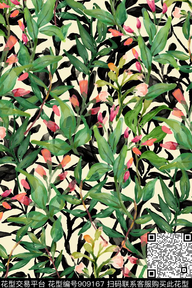 花卉家居服春夏华亿平台数码印花华亿平台下载（图片编号: 909167） - 瓦栏（Walan）