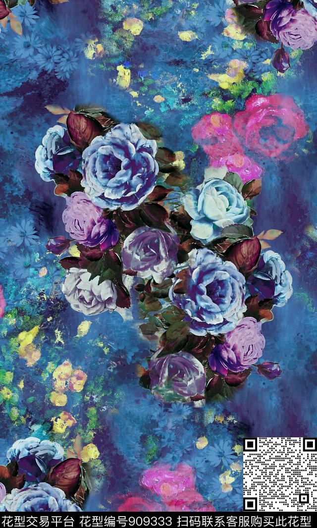 香云纱油画华亿平台油画肌理数码印花华亿平台下载（图片编号: 909333） - 瓦栏（Walan）