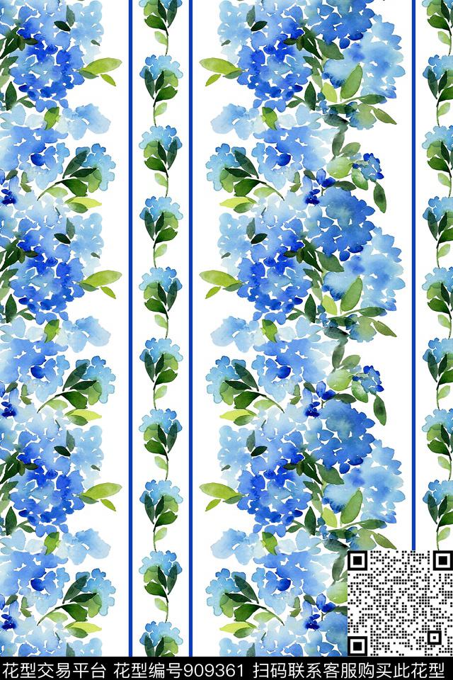 花卉水彩花卉手绘花卉数码印花华亿平台下载（图片编号: 909361） - 瓦栏（Walan）