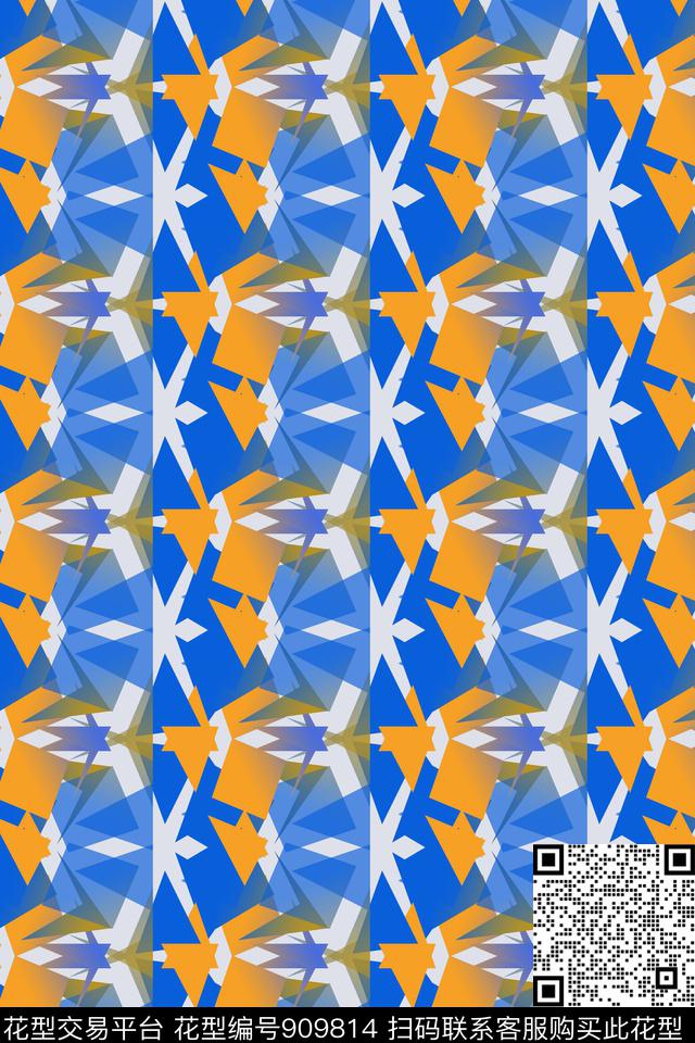 三角形泳装几何数码印花华亿平台下载（图片编号: 909814） - 瓦栏（Walan）