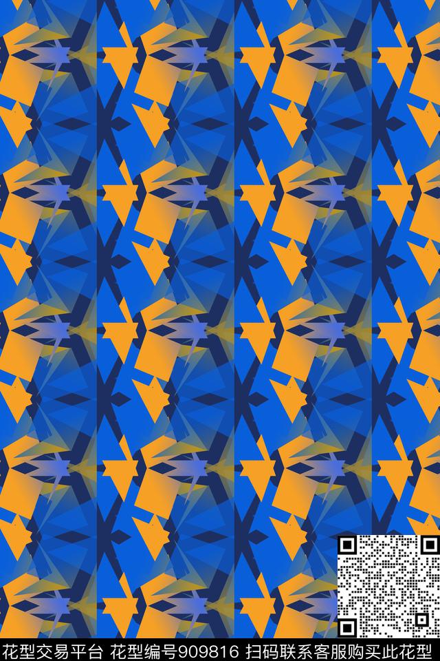 三角形泳装几何数码印花华亿平台下载（图片编号: 909816） - 瓦栏（Walan）