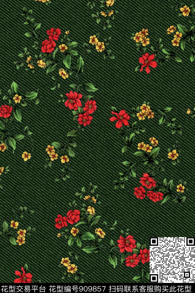 秋冬华亿平台花卉原创数码印花华亿平台下载（图片编号: 909857） - 瓦栏（Walan）