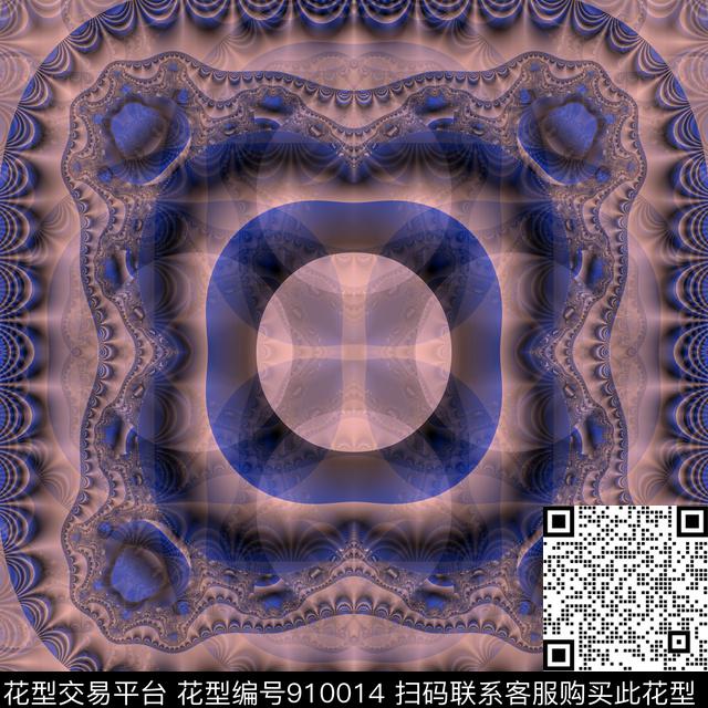 渐变几何传统纹样数码印花华亿平台下载（图片编号: 910014） - 瓦栏（Walan）