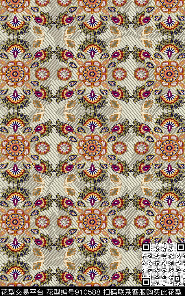 传统华亿平台简欧数码华亿平台传统印花华亿平台下载（图片编号: 910588） - 瓦栏（Walan）