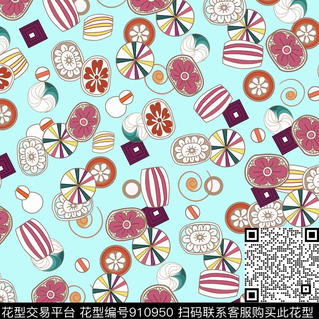 趣味花卉手绘花卉数码印花华亿平台下载（图片编号: 910950） - 瓦栏（Walan）