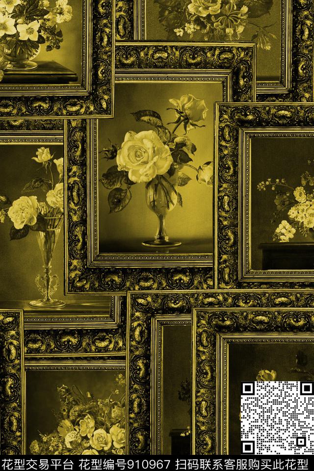 彩底花卉油画华亿平台中老年数码印花华亿平台下载（图片编号: 910967） - 瓦栏（Walan）
