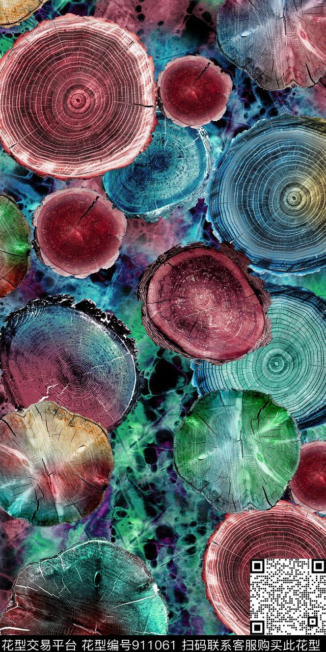 复古抽象几何数码印花华亿平台下载（图片编号: 911061） - 瓦栏（Walan）