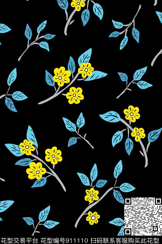 小碎花浪漫甜美花卉流行趋势传统印花华亿平台下载（图片编号: 911110） - 瓦栏（Walan）