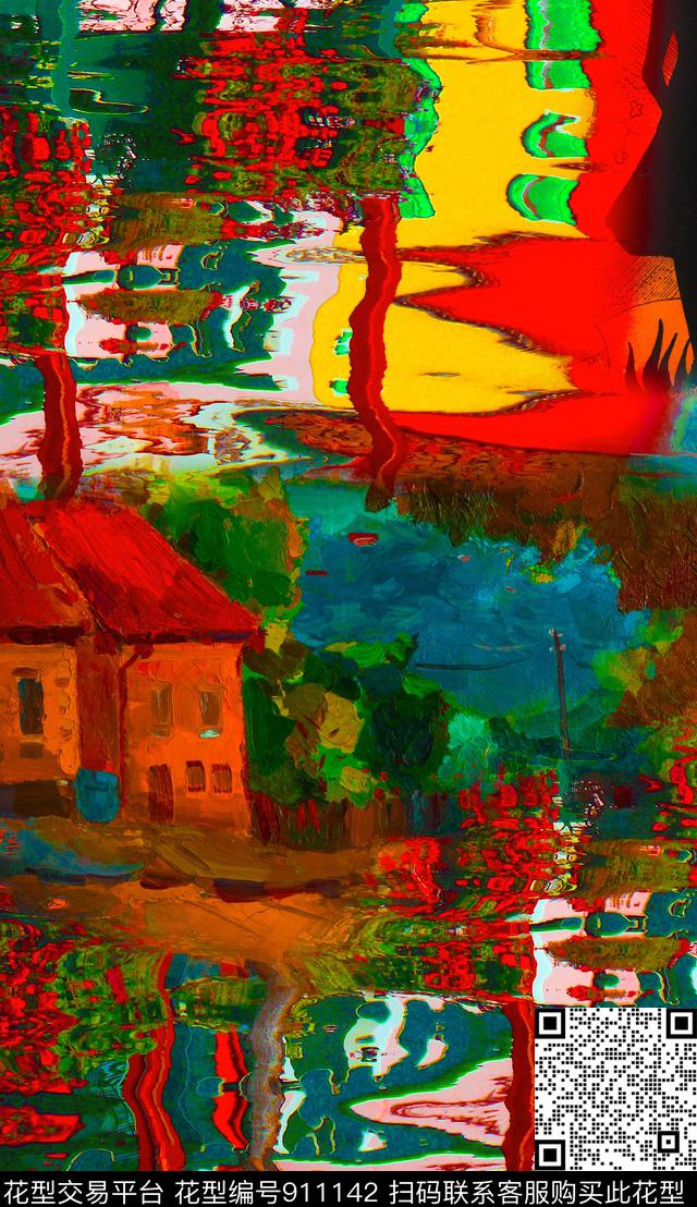 抽象油画华亿平台另类数码印花华亿平台下载（图片编号: 911142） - 瓦栏（Walan）