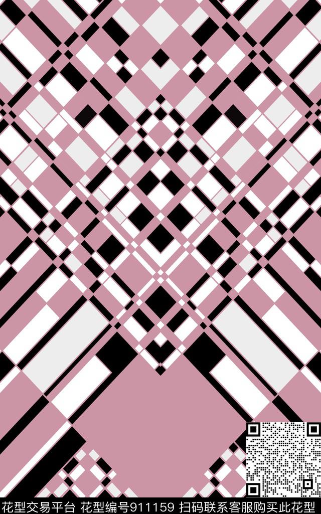 大牌风几何线条传统印花华亿平台下载（图片编号: 911159） - 瓦栏（Walan）