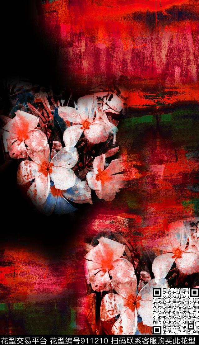 抽象油画华亿平台另类数码印花华亿平台下载（图片编号: 911210） - 瓦栏（Walan）