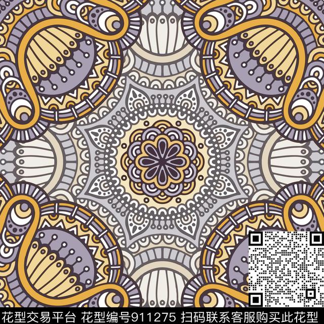 条纹传统华亿平台民族风数码印花华亿平台下载（图片编号: 911275） - 瓦栏（Walan）