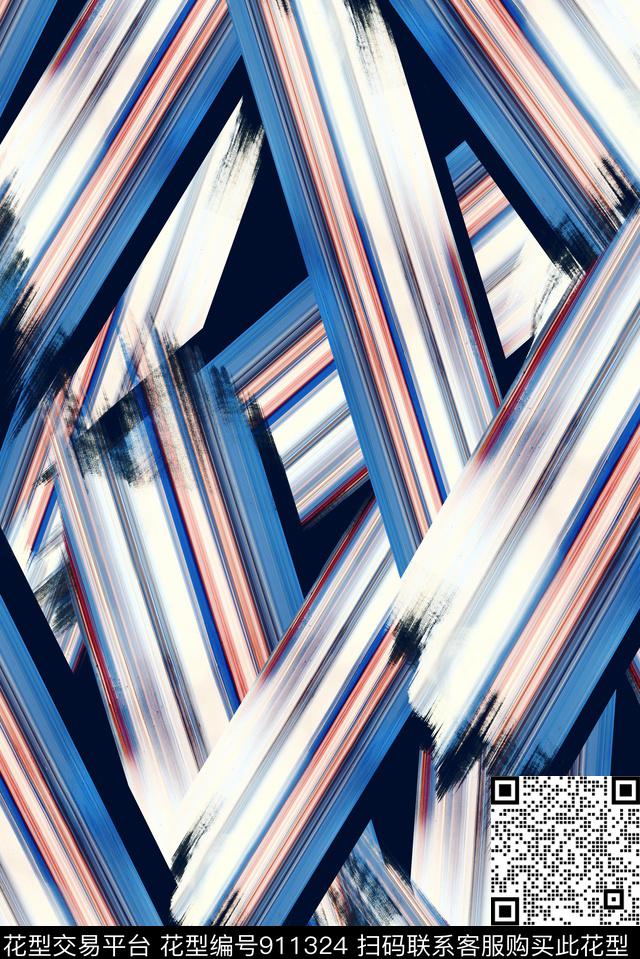 抽象几何清爽底色花数码印花华亿平台下载（图片编号: 911324） - 瓦栏（Walan）