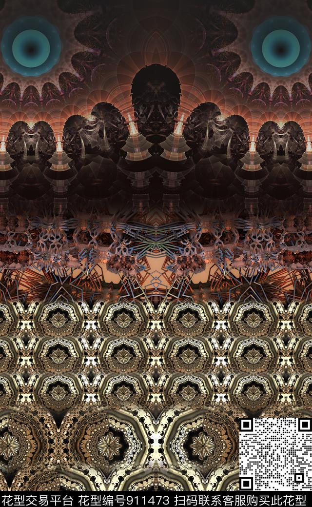 波西米亚民族风中国风数码印花华亿平台下载（图片编号: 911473） - 瓦栏（Walan）