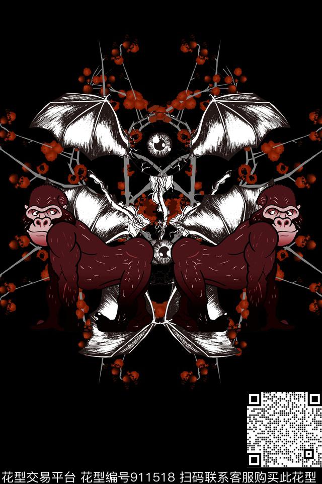 趣味花卉热带数码印花华亿平台下载（图片编号: 911518） - 瓦栏（Walan）