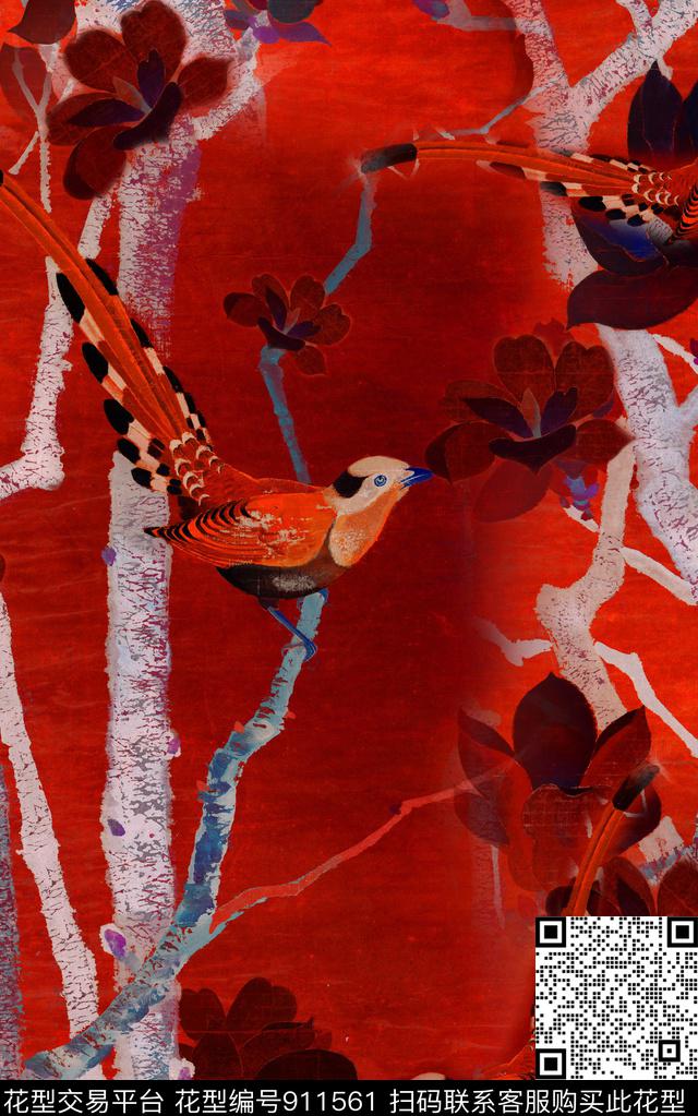 水墨风民族风中国风数码印花华亿平台下载（图片编号: 911561） - 瓦栏（Walan）