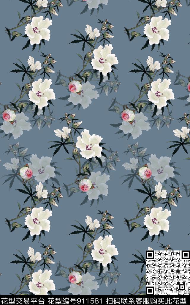 花卉女装小碎花数码印花华亿平台下载（图片编号: 911581） - 瓦栏（Walan）