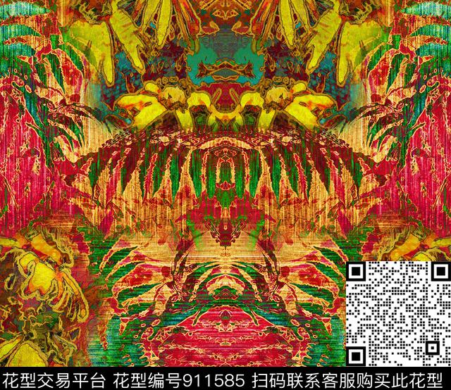 花卉杭州红绿数码印花华亿平台下载（图片编号: 911585） - 瓦栏（Walan）