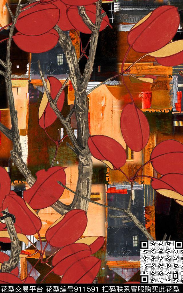 水墨风民族风中国风数码印花华亿平台下载（图片编号: 911591） - 瓦栏（Walan）