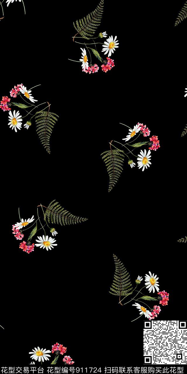 植物花卉绘画数码印花华亿平台下载（图片编号: 911724） - 瓦栏（Walan）