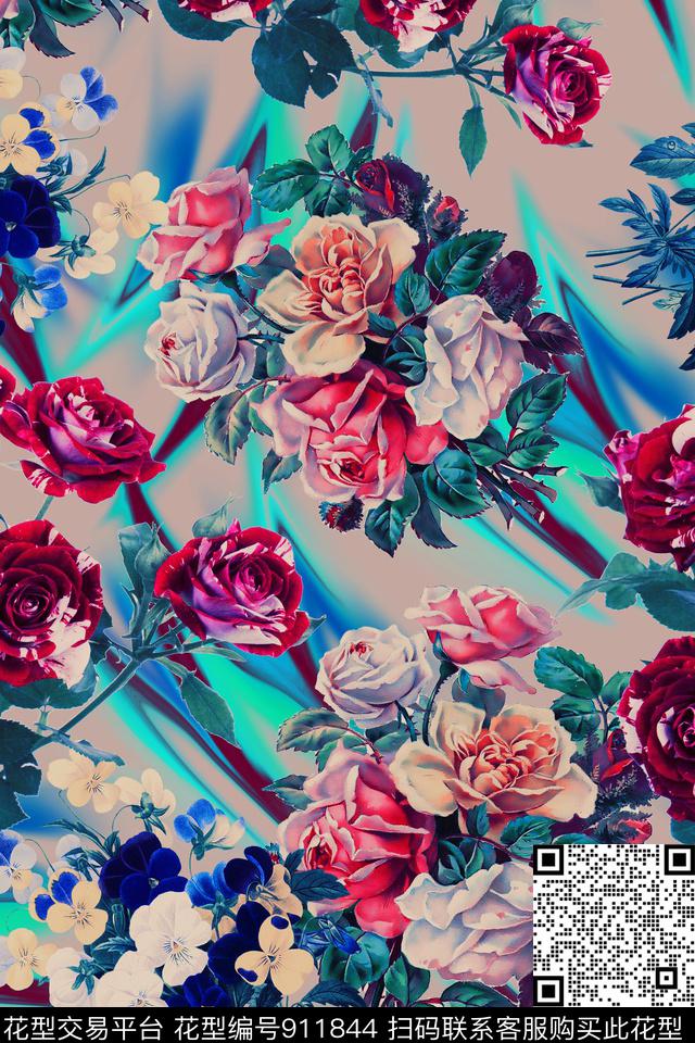 植物花卉小碎花数码印花华亿平台下载（图片编号: 911844） - 瓦栏（Walan）