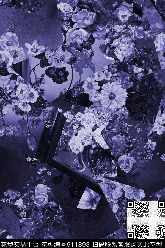 裂纹中老年混合拼接数码印花华亿平台下载（图片编号: 911893） - 瓦栏（Walan）