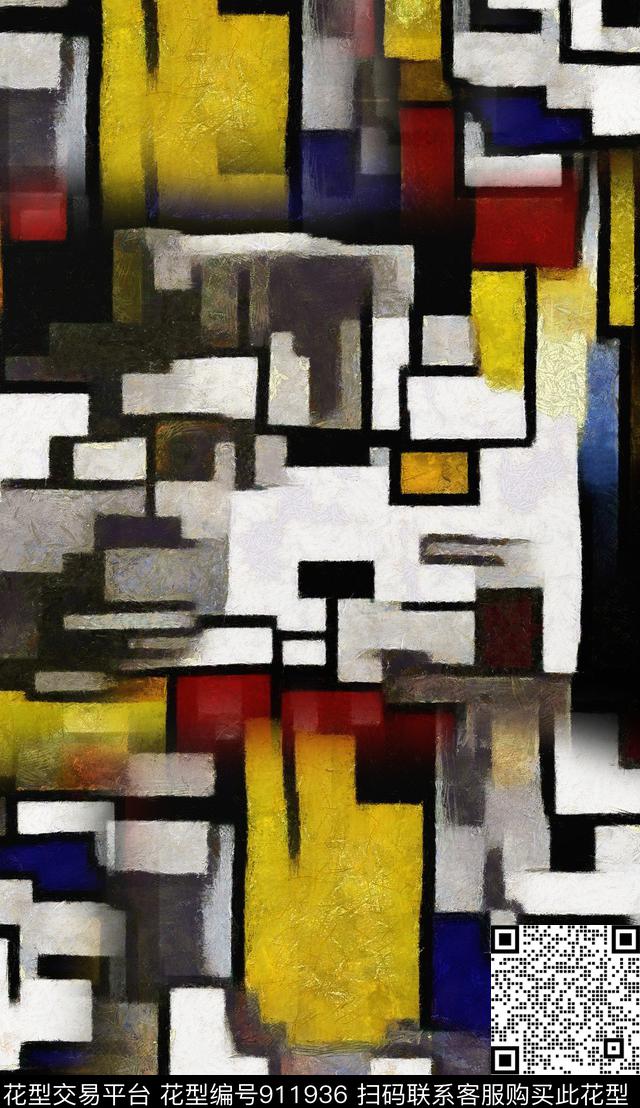 抽象花卉油画华亿平台数码印花华亿平台下载（图片编号: 911936） - 瓦栏（Walan）