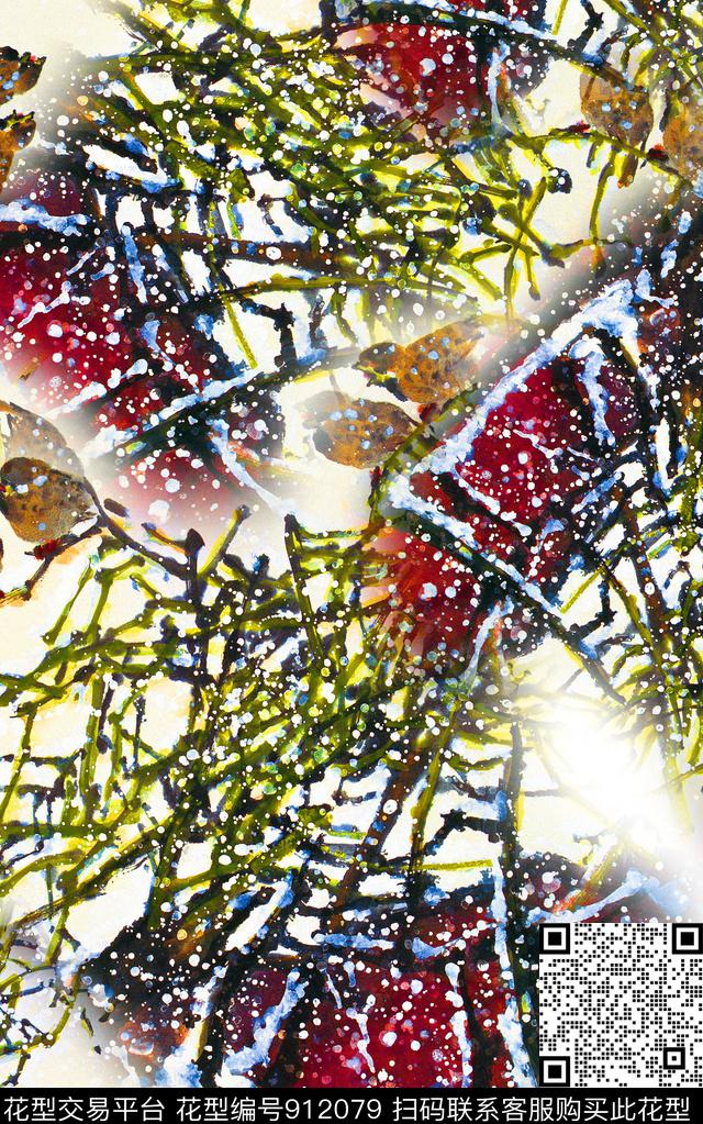 水墨风国画中国风数码印花华亿平台下载（图片编号: 912079） - 瓦栏（Walan）