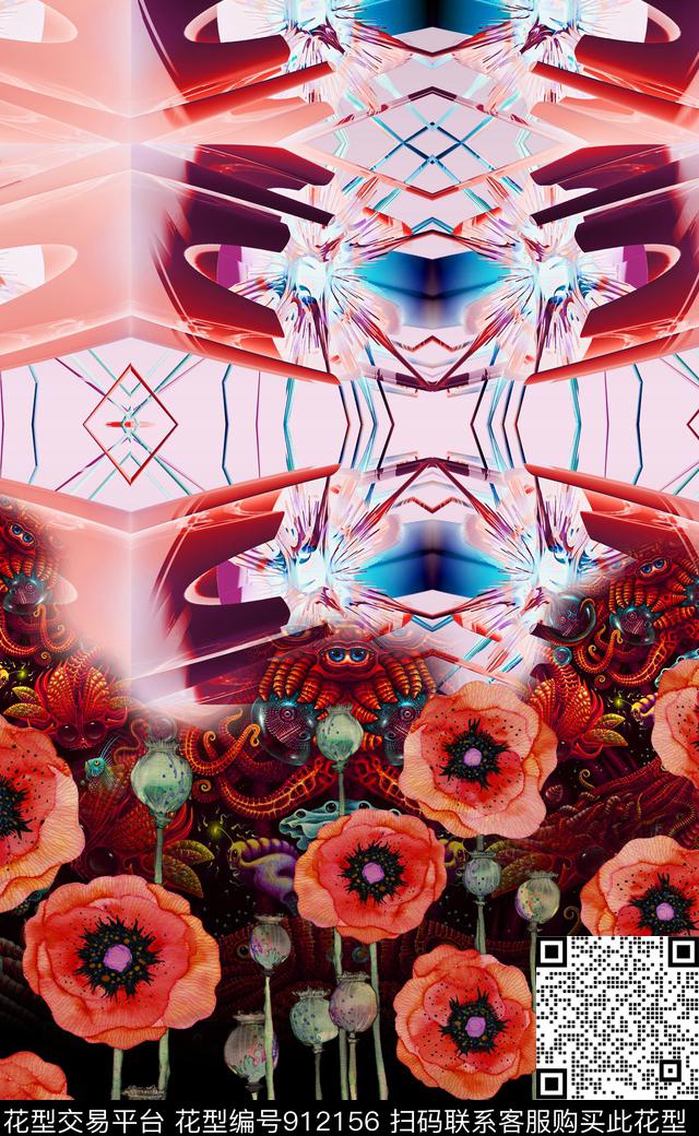 水彩花卉波西米亚民族风数码印花华亿平台下载（图片编号: 912156） - 瓦栏（Walan）