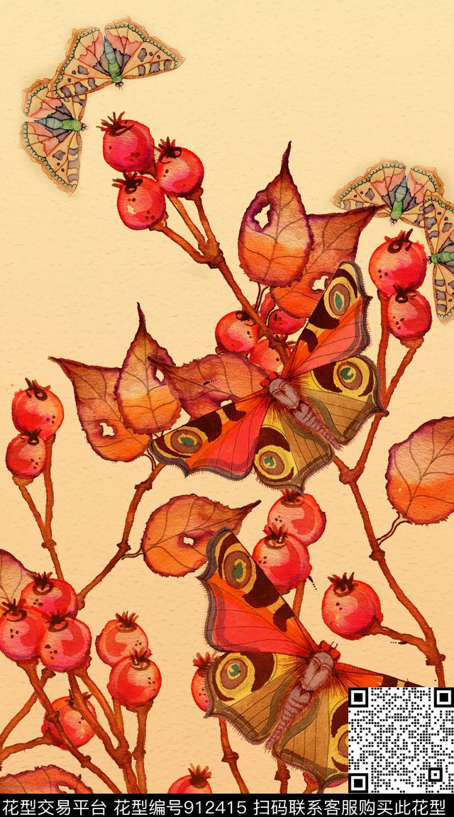 几何花卉民族风数码印花华亿平台下载（图片编号: 912415） - 瓦栏（Walan）