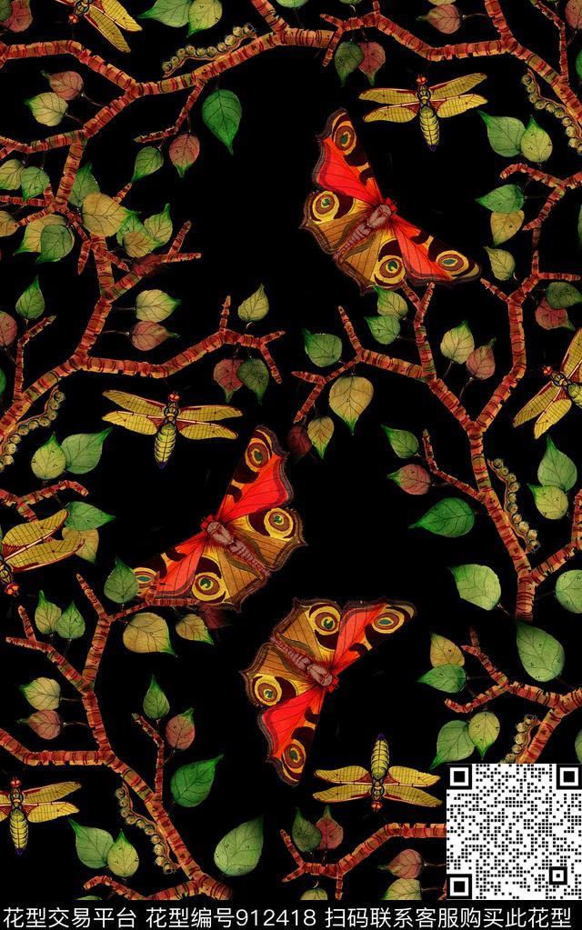 纹理几何花卉数码印花华亿平台下载（图片编号: 912418） - 瓦栏（Walan）