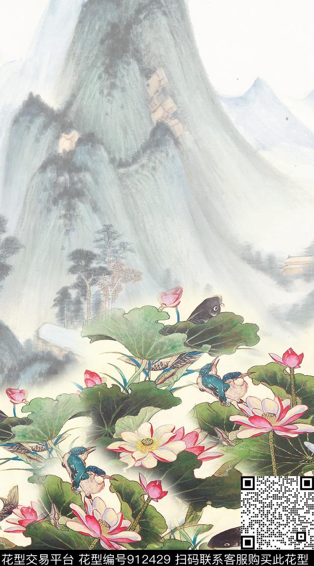 几何花卉民族风数码印花华亿平台下载（图片编号: 912429） - 瓦栏（Walan）