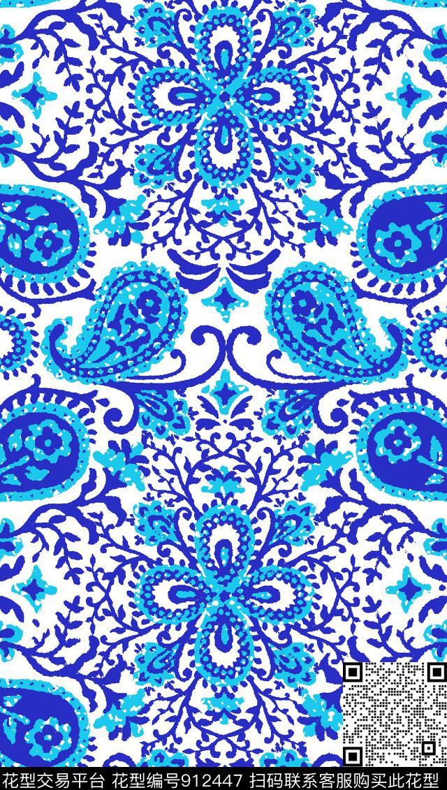 佩斯利民族风时尚泳装传统印花华亿平台下载（图片编号: 912447） - 瓦栏（Walan）