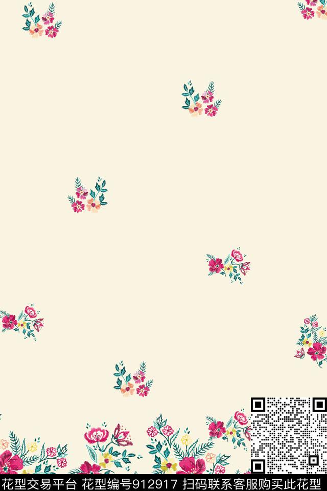 趣味花卉鱼数码印花华亿平台下载（图片编号: 912917） - 瓦栏（Walan）