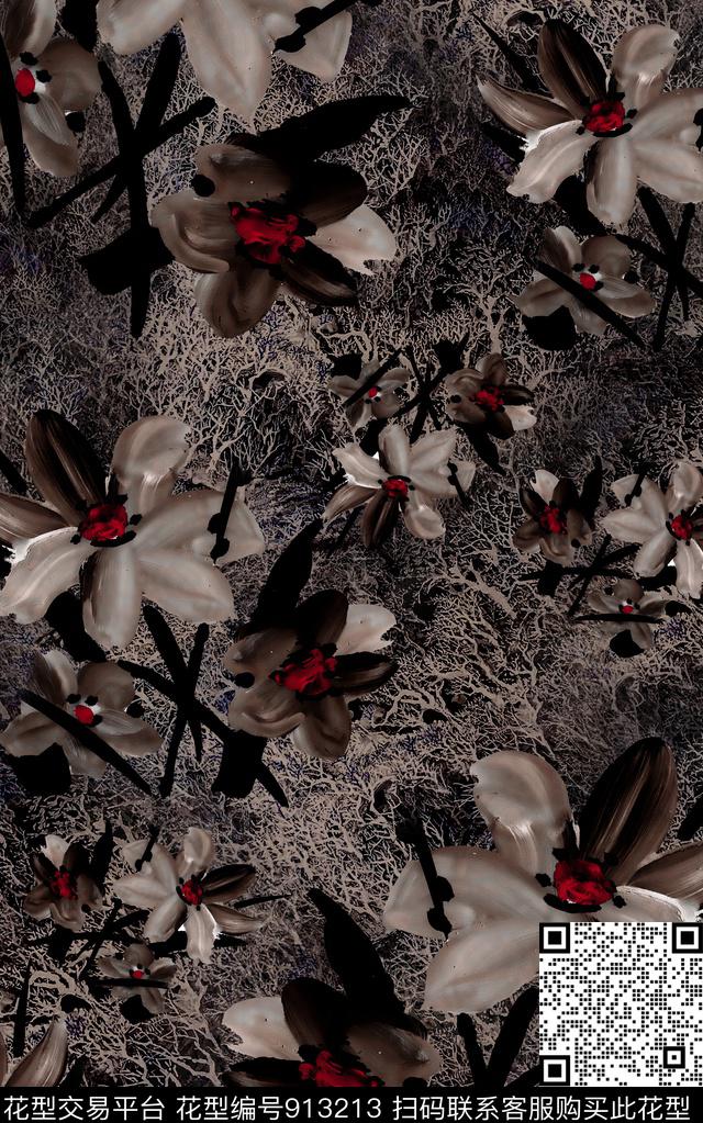 复古大牌风纹理数码印花华亿平台下载（图片编号: 913213） - 瓦栏（Walan）