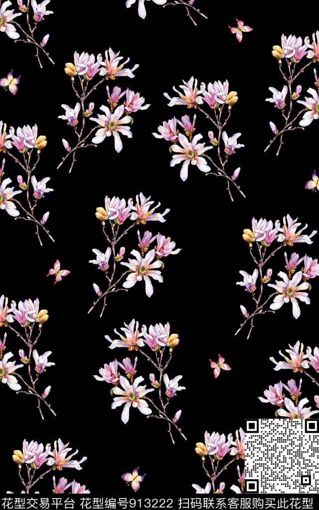 纹理花卉民族风数码印花华亿平台下载（图片编号: 913222） - 瓦栏（Walan）
