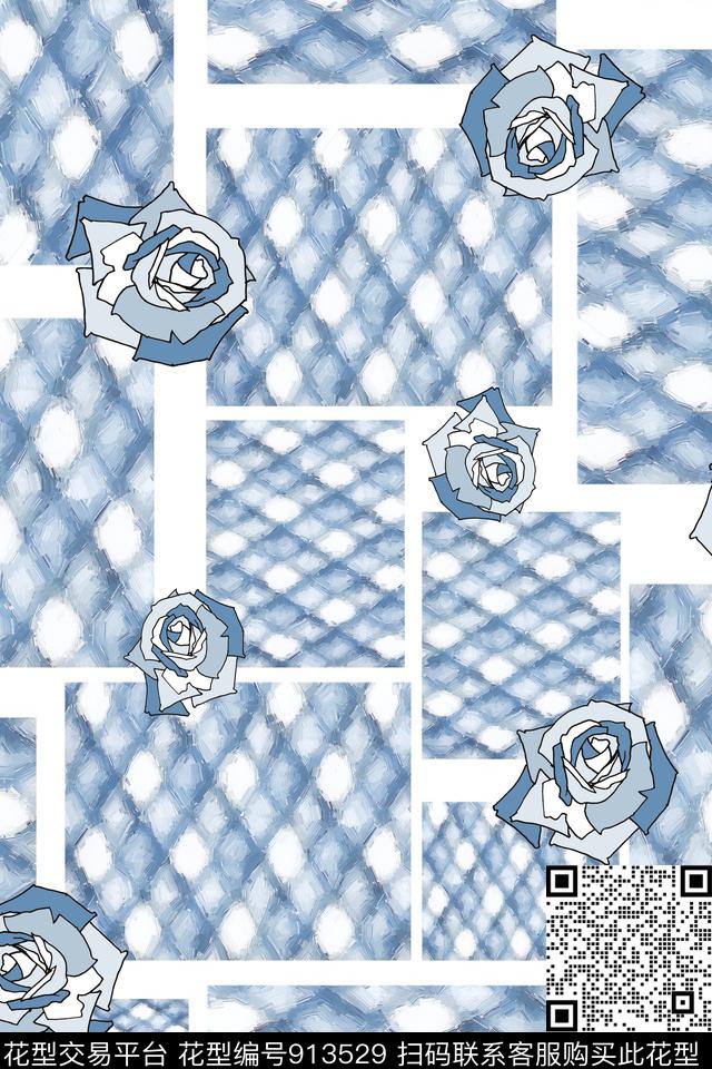 男装格子几何花卉几何男装数码印花华亿平台下载（图片编号: 913529） - 瓦栏（Walan）