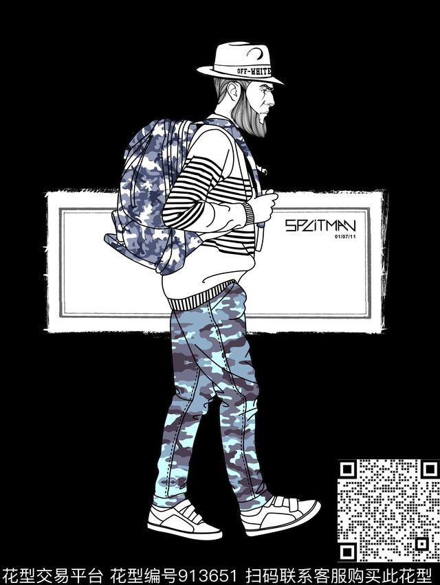 几何迷彩大牌风数码印花华亿平台下载（图片编号: 913651） - 瓦栏（Walan）