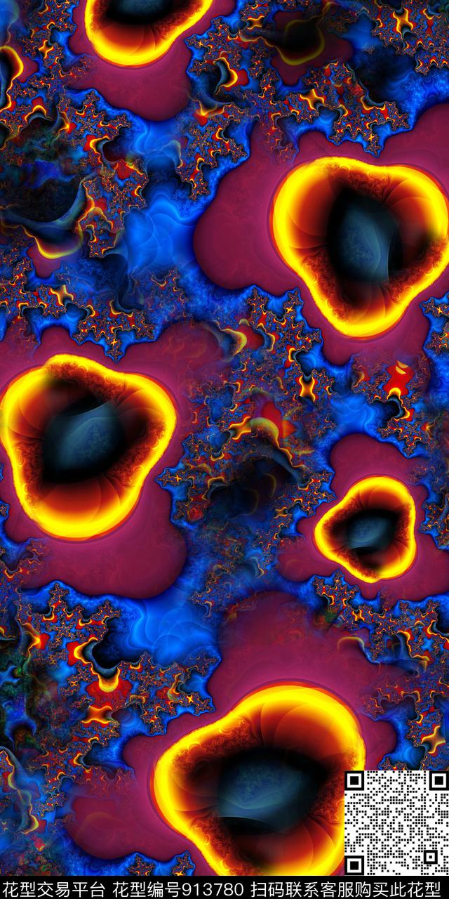 抽象裂纹复古数码印花华亿平台下载（图片编号: 913780） - 瓦栏（Walan）