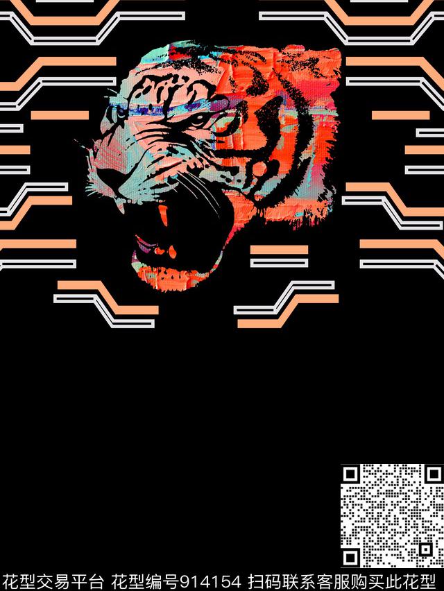 男装定位花动物数码印花华亿平台下载（图片编号: 914154） - 瓦栏（Walan）