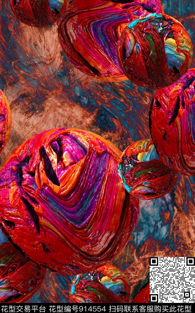 肌理纹理炫彩数码印花华亿平台下载（图片编号: 914554） - 瓦栏（Walan）