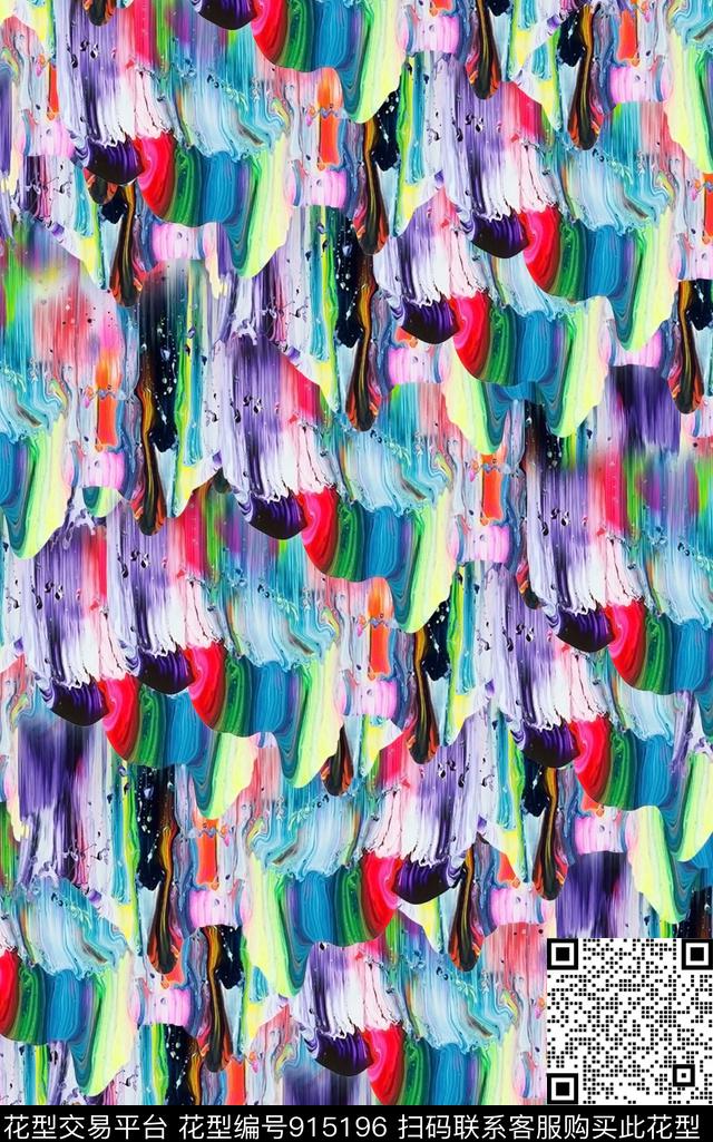 抽象肌理油画华亿平台数码印花华亿平台下载（图片编号: 915196） - 瓦栏（Walan）