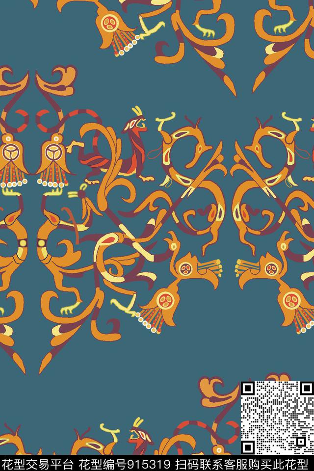 传统纹样传统印花华亿平台下载（图片编号: 915319） - 瓦栏（Walan）