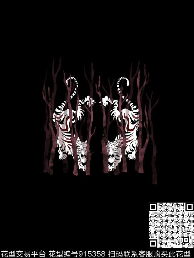 动物男装定位花数码印花华亿平台下载（图片编号: 915358） - 瓦栏（Walan）