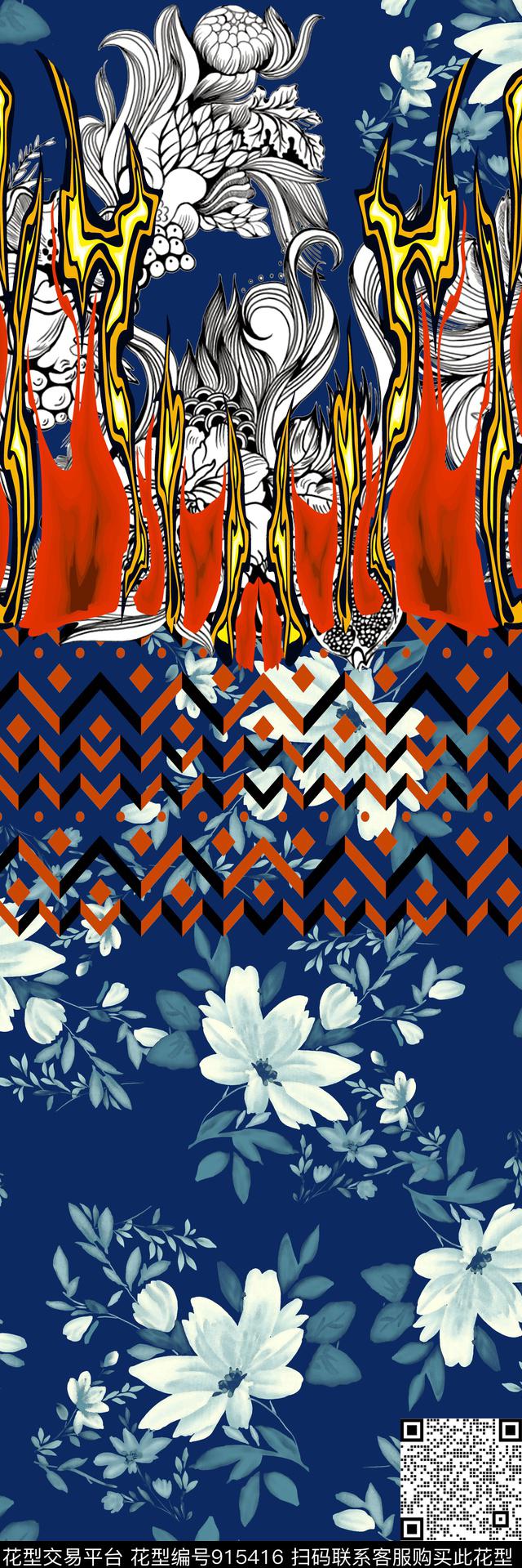 数码华亿平台花卉绘画数码印花华亿平台下载（图片编号: 915416） - 瓦栏（Walan）