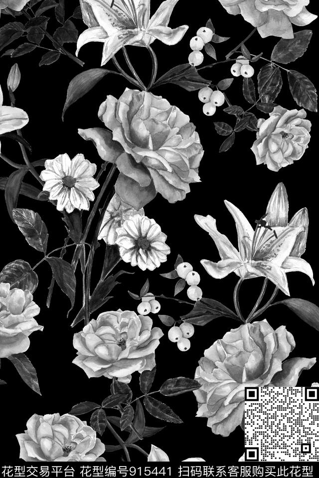 植物满版散花绿植树叶数码印花华亿平台下载（图片编号: 915441） - 瓦栏（Walan）