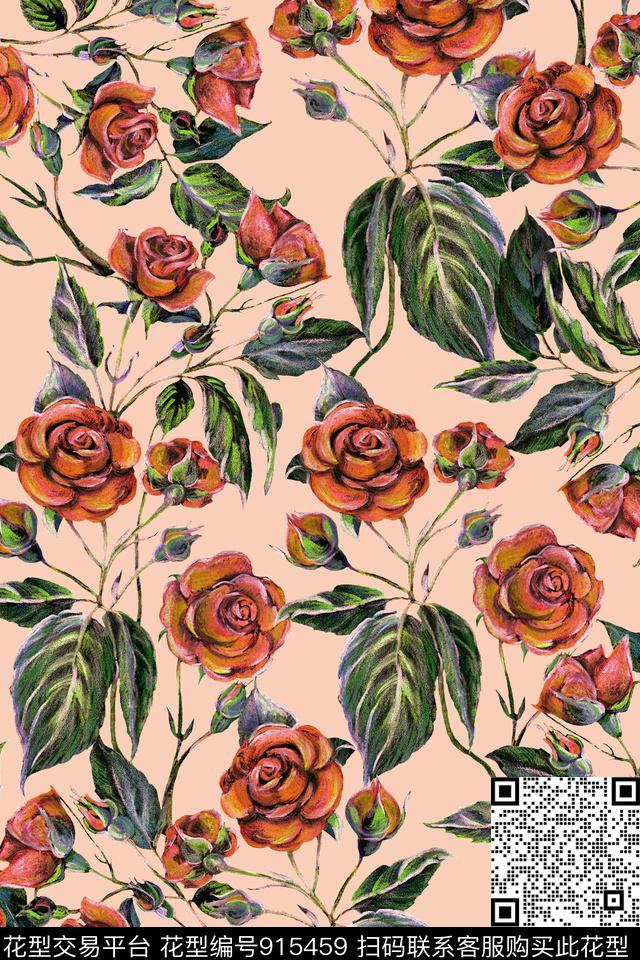 植物绿植树叶花卉数码印花华亿平台下载（图片编号: 915459） - 瓦栏（Walan）