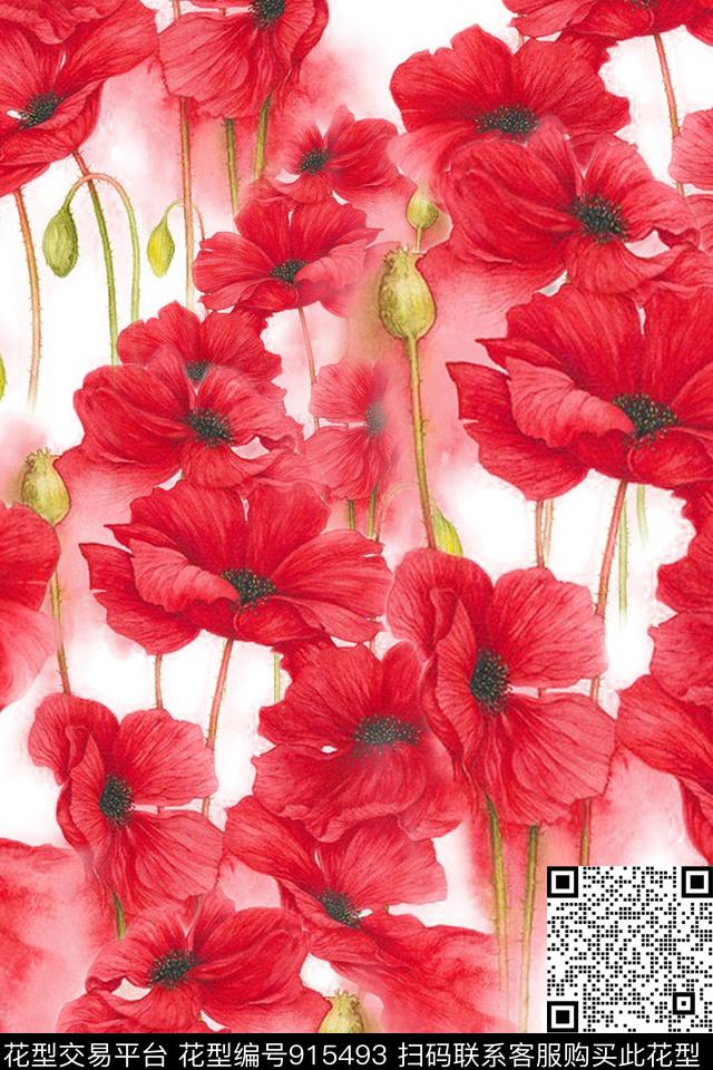 宫廷风大牌风花卉数码印花华亿平台下载（图片编号: 915493） - 瓦栏（Walan）