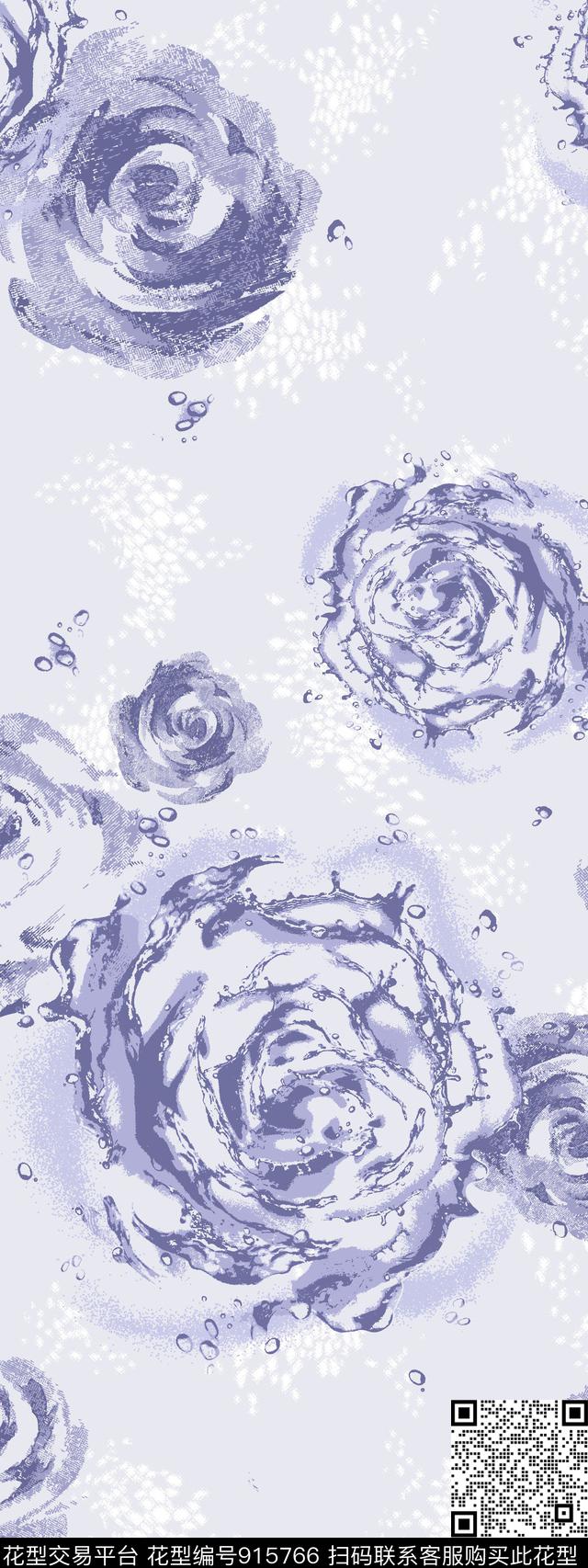 花卉玫瑰花素雅传统印花华亿平台下载（图片编号: 915766） - 瓦栏（Walan）